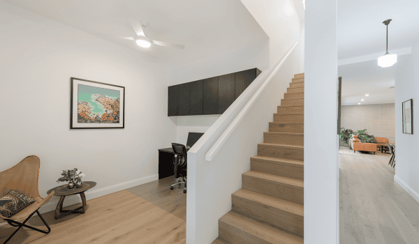 Study with Stairs and Rear Living Area